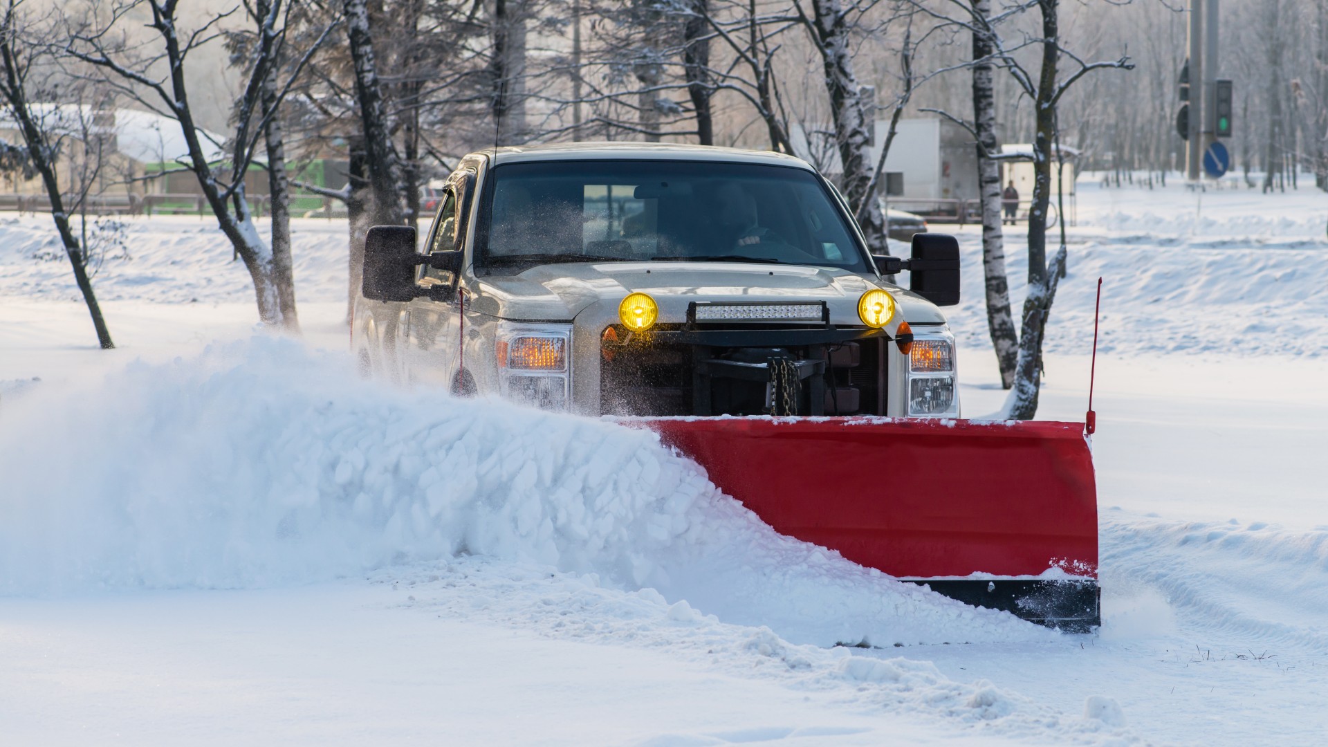 Banner snow plowing